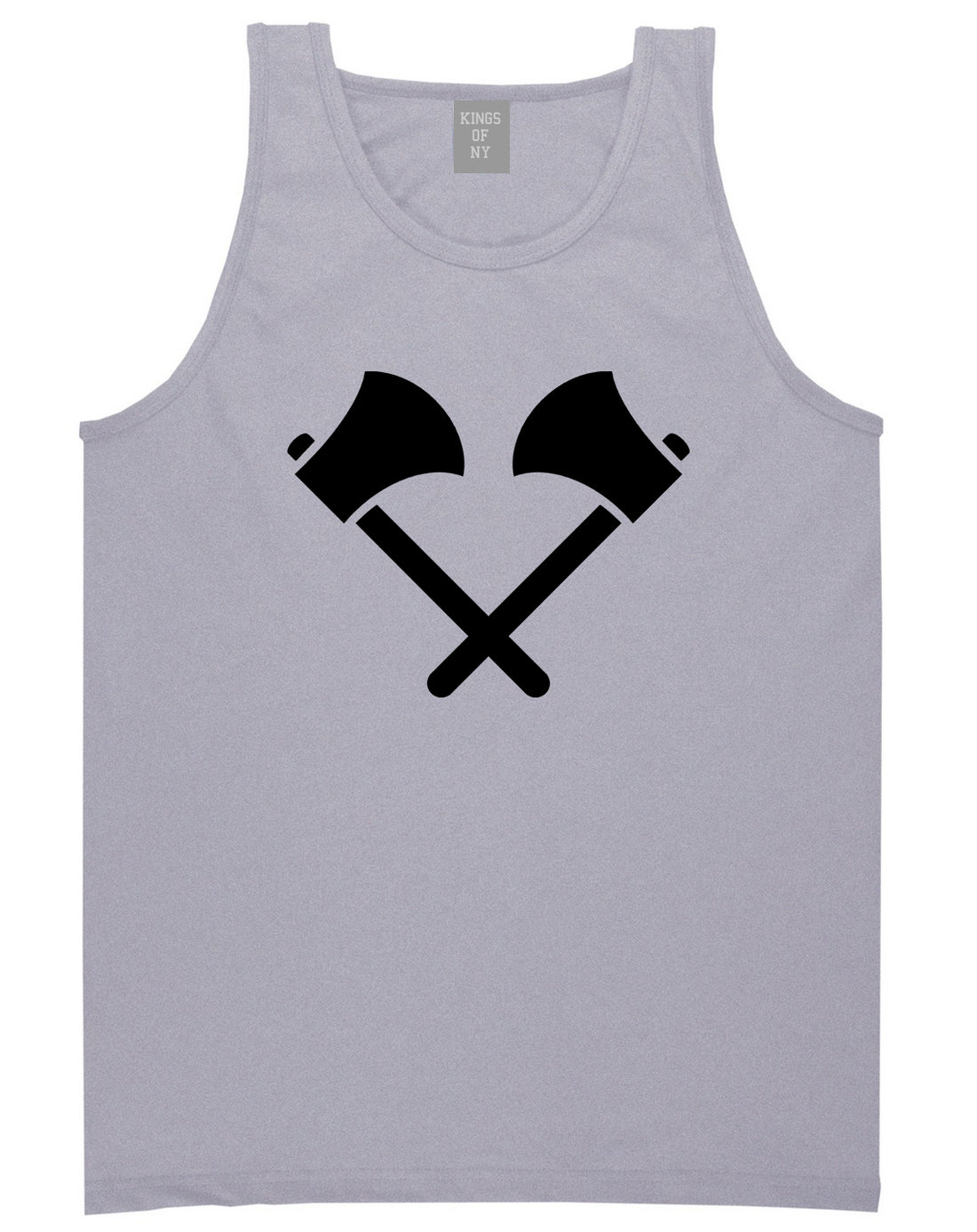 2 Ax Fireman Logo Grey Tank Top Shirt by Kings Of NY