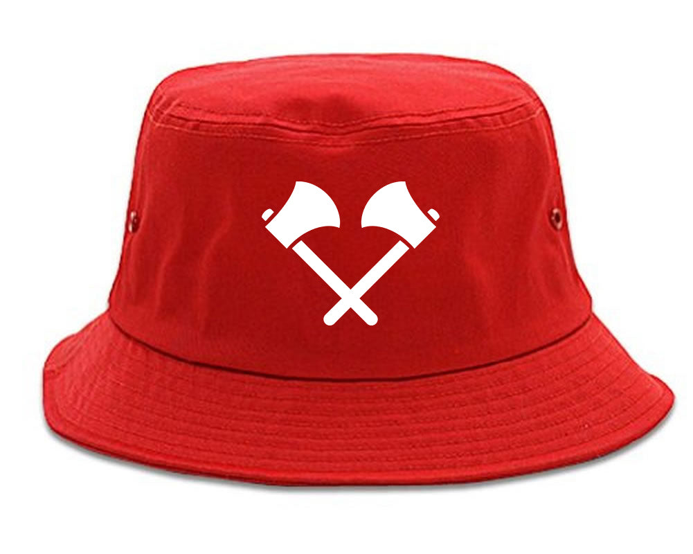 2 Ax Fireman Logo Bucket Hat Red