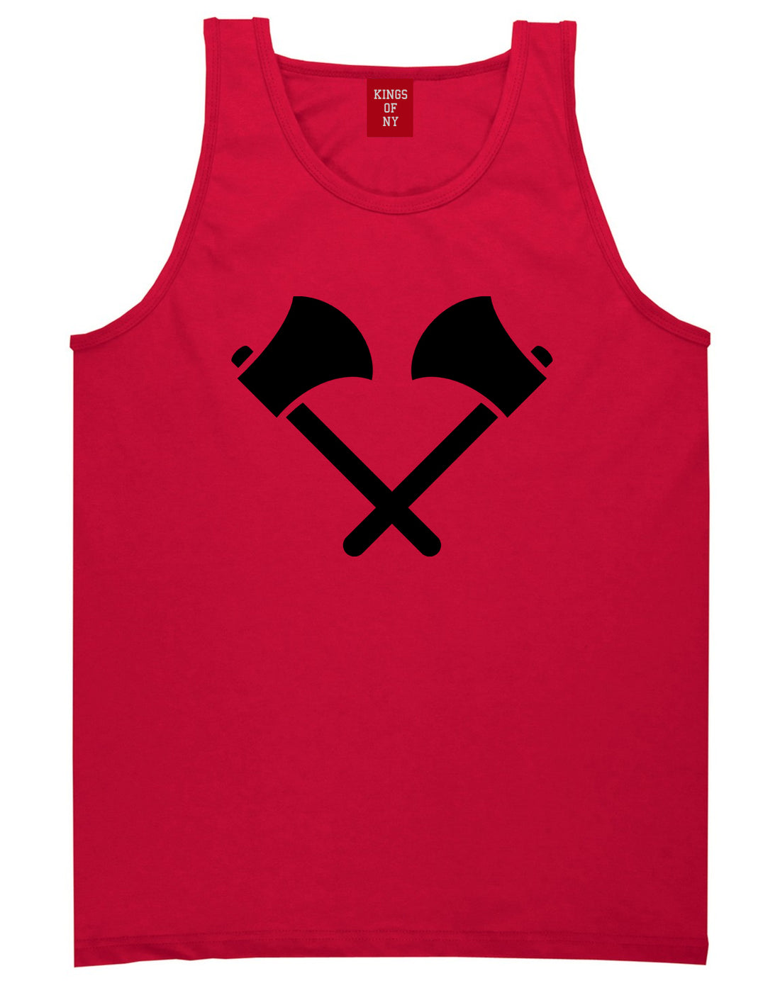 2 Ax Fireman Logo Red Tank Top Shirt by Kings Of NY