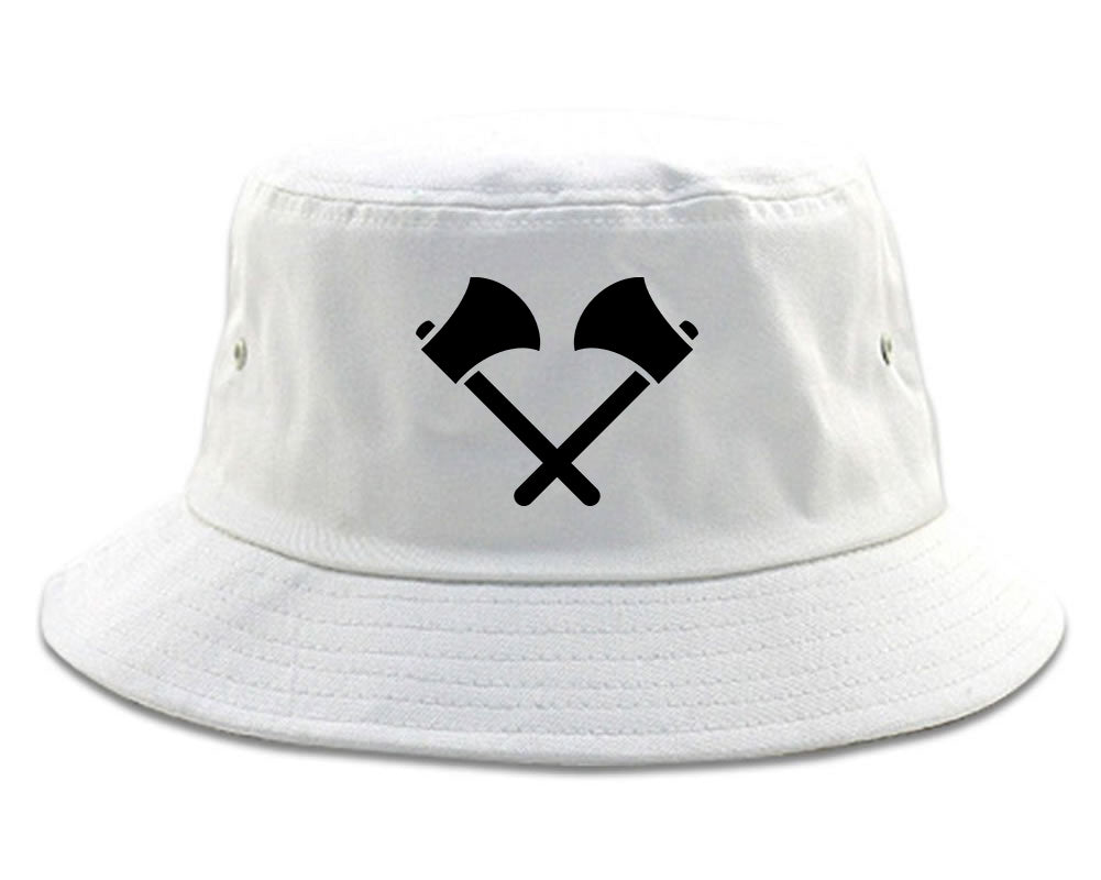 2 Ax Fireman Logo Bucket Hat White