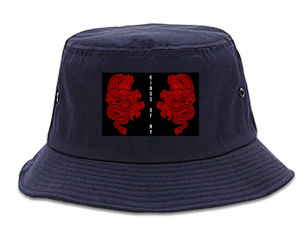 2_Chinese_Dragon Blue Bucket Hat