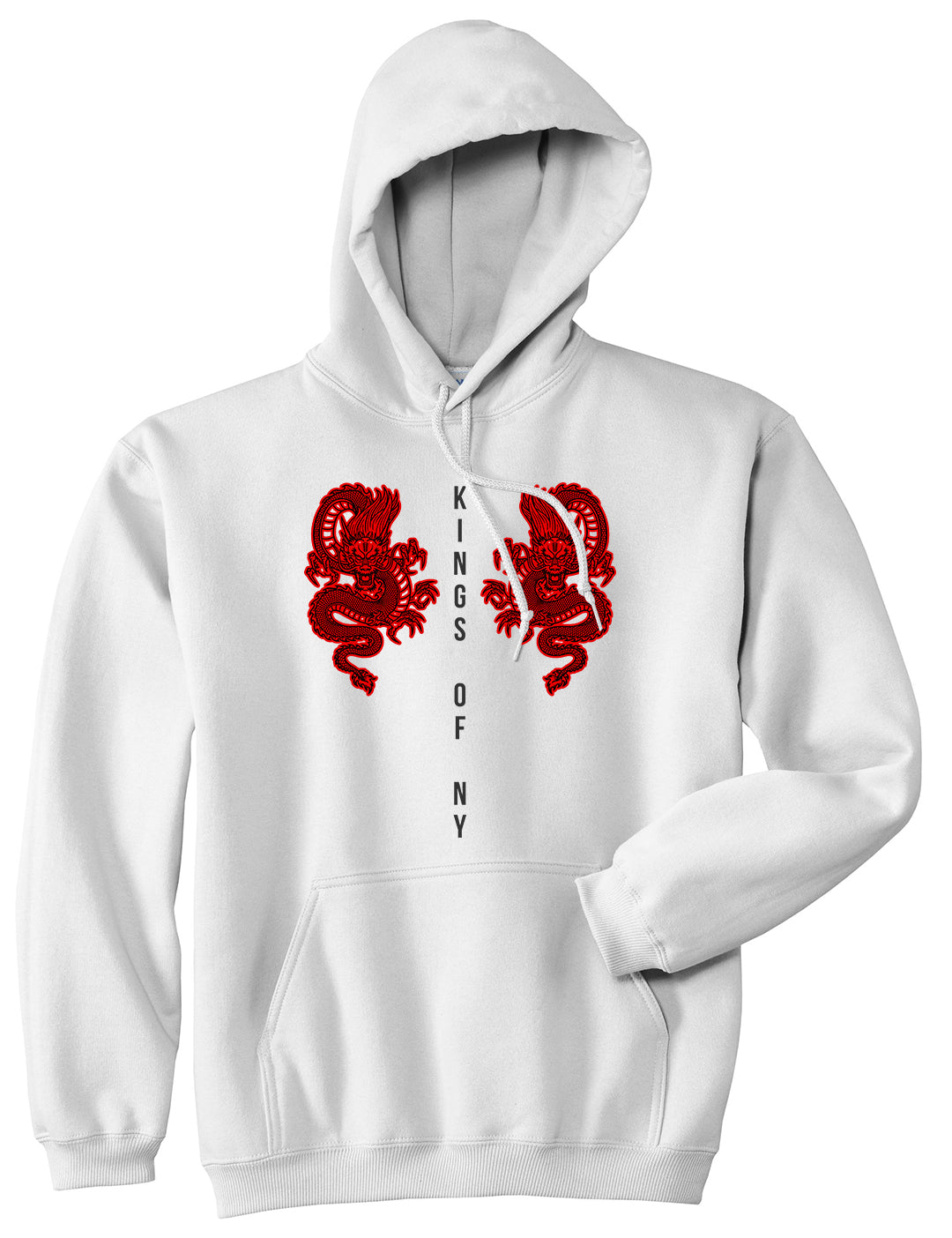2 Chinese Dragon Pullover Hoodie in White