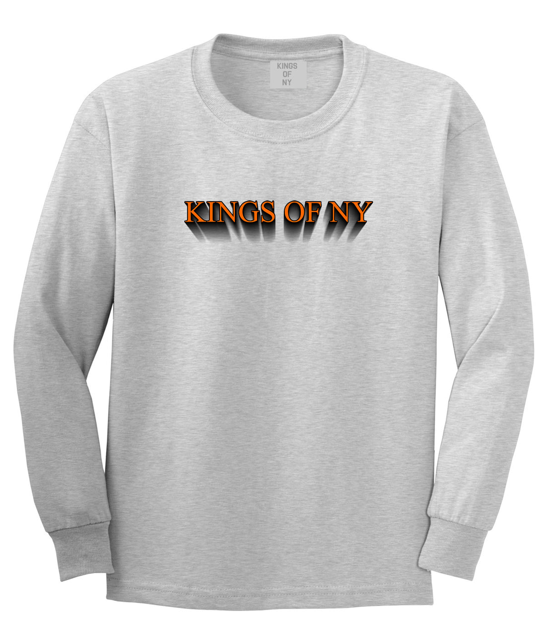 3D Text Long Sleeve T-Shirt in Grey