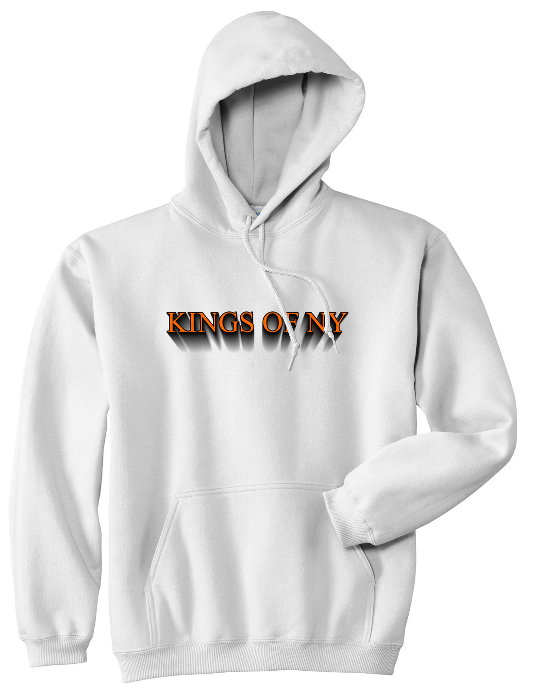 3D Text Pullover Hoodie in White