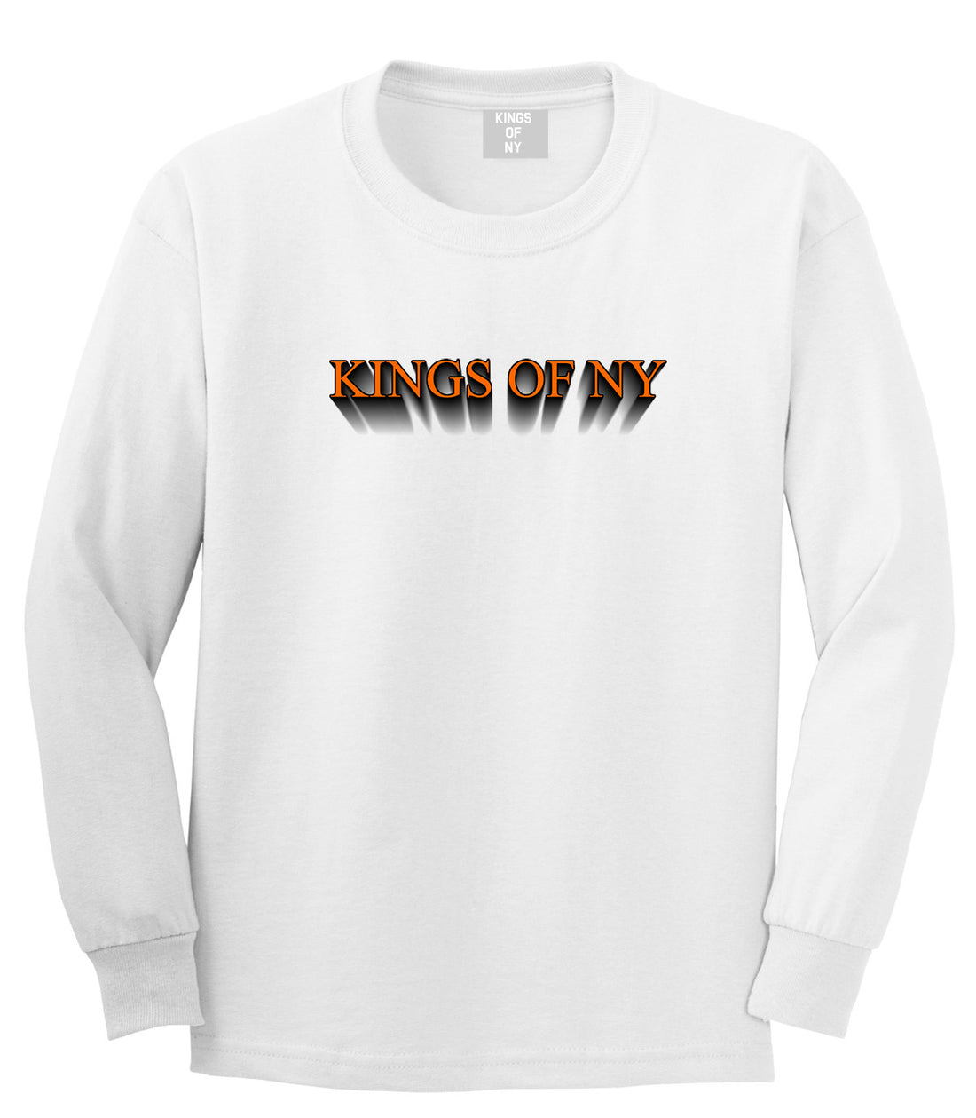 3D Text Long Sleeve T-Shirt in White