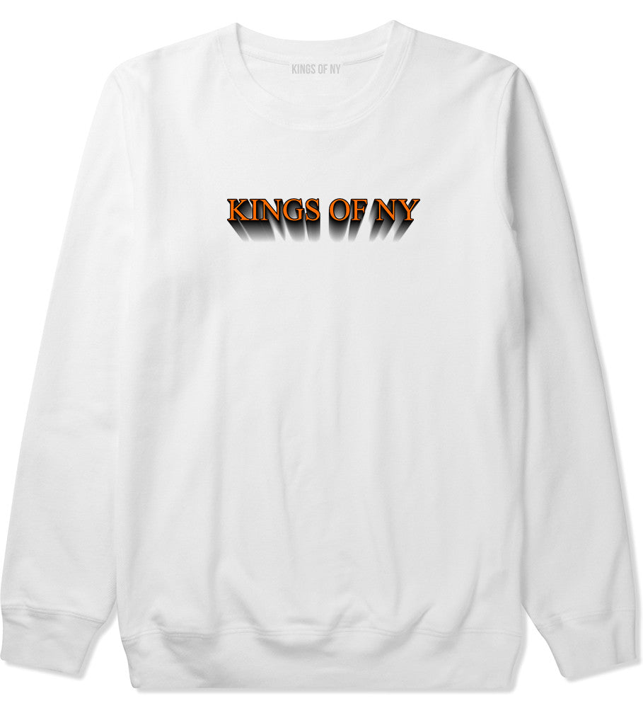 3D Text Crewneck Sweatshirt in White