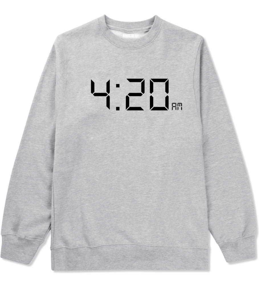 420 Time Weed Somker Boys Kids Crewneck Sweatshirt in Grey By Kings Of NY