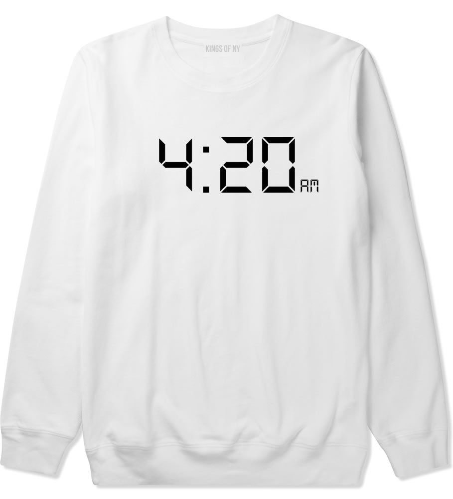 420 Time Weed Somker Crewneck Sweatshirt in White By Kings Of NY