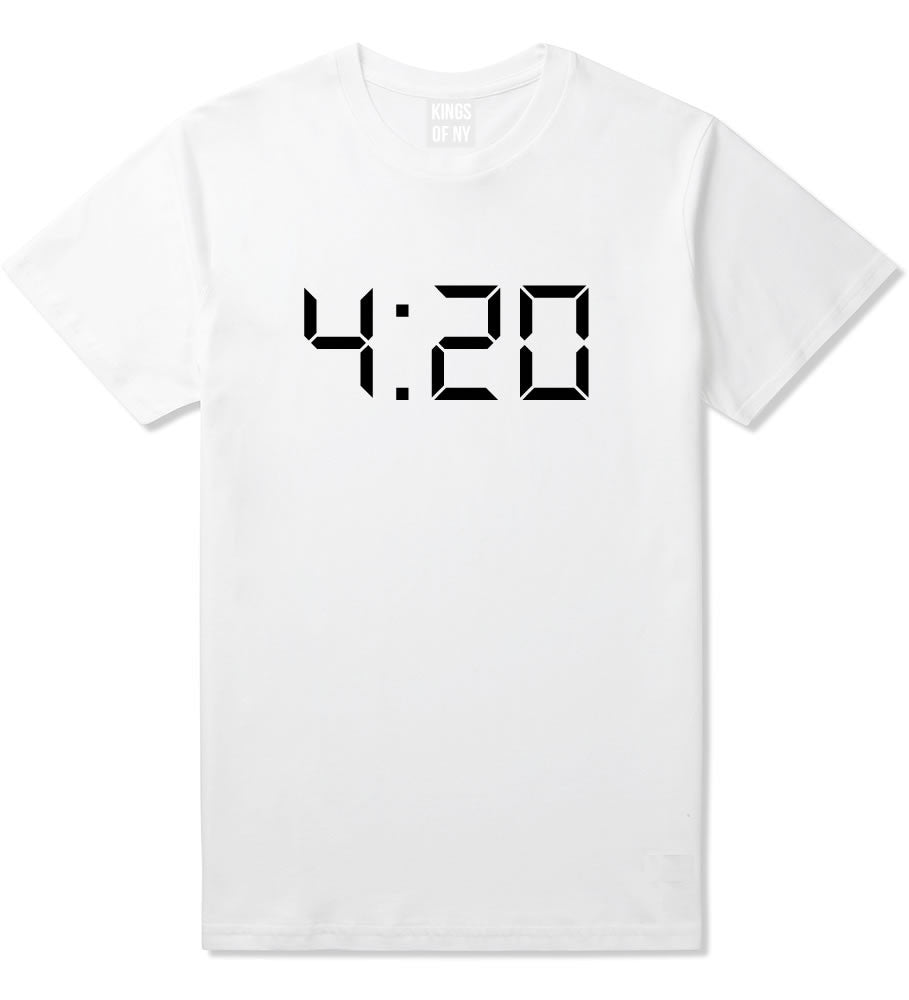 420 Time Weed Somker Boys Kids T-Shirt in White By Kings Of NY