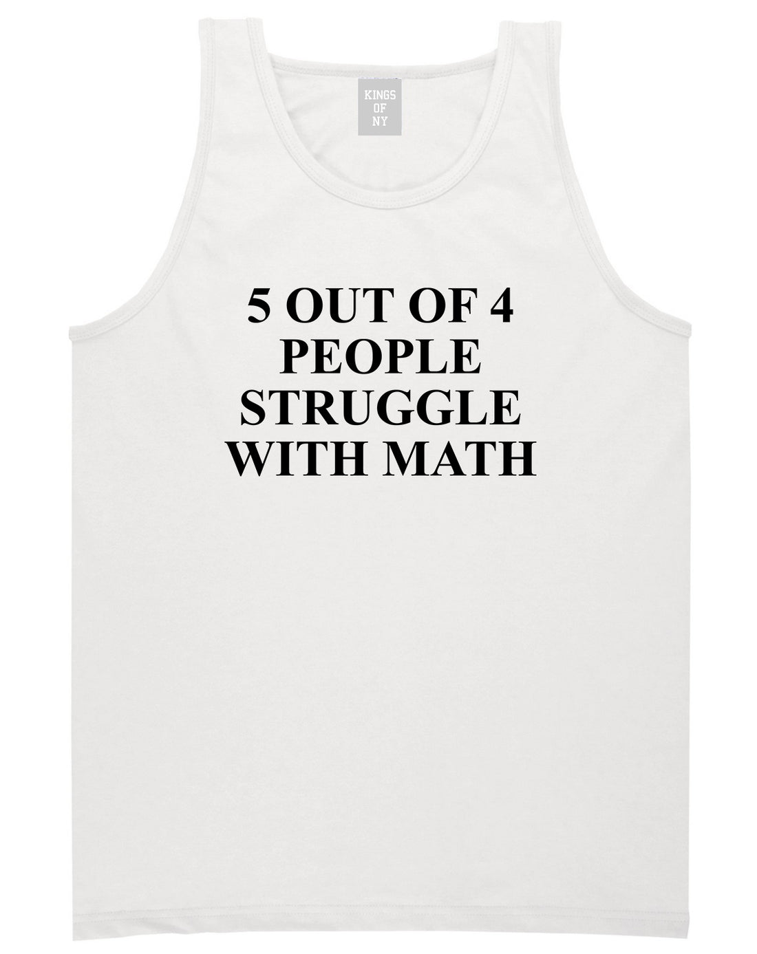 5 Of 4 People Struggle With Math Funny Teacher Mens Tank Top T-Shirt White