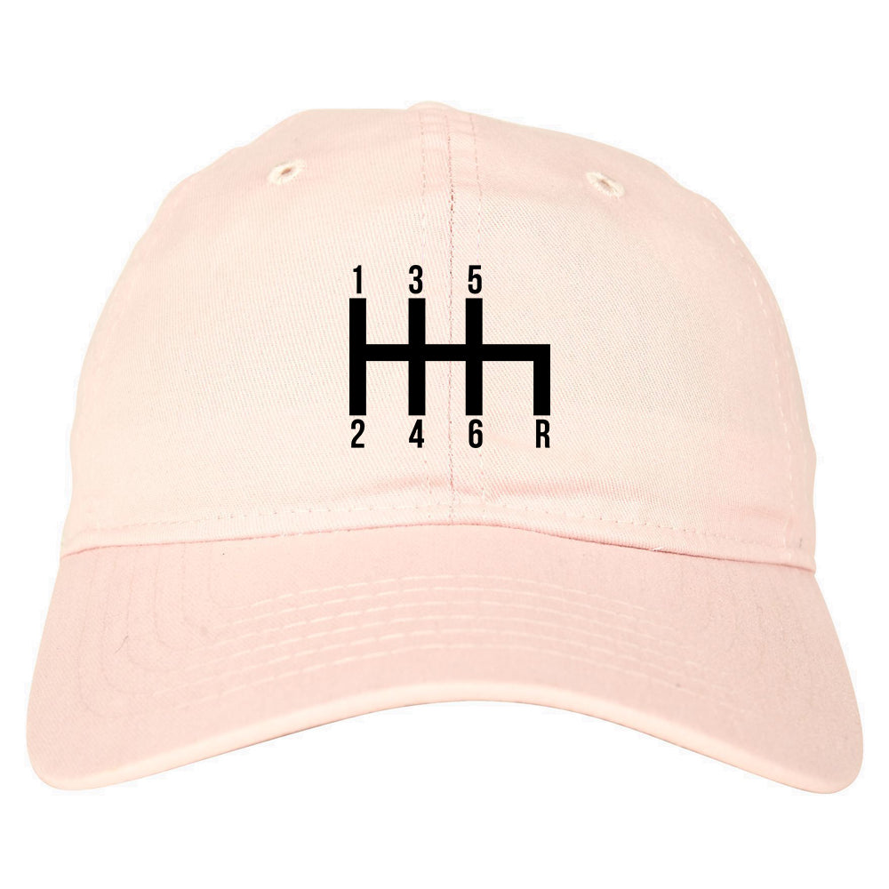 6 Speed Manual Transmission Car Racing Mens Dad Hat Pink