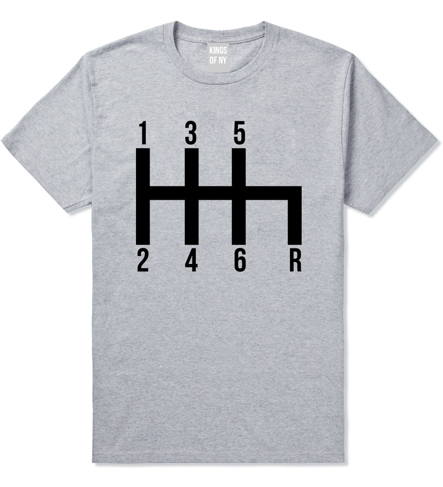 6 Speed Manual Transmission Car Racing Mens T-Shirt Grey