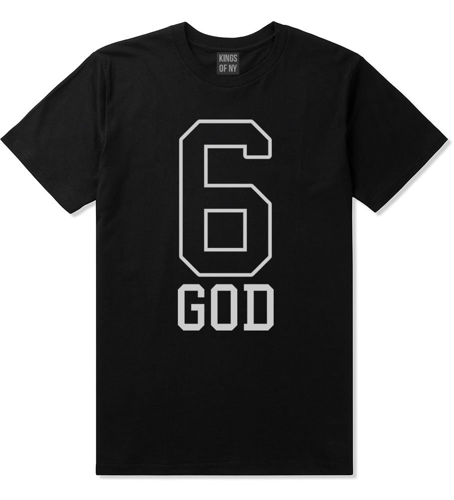 6 god t-shirt in black