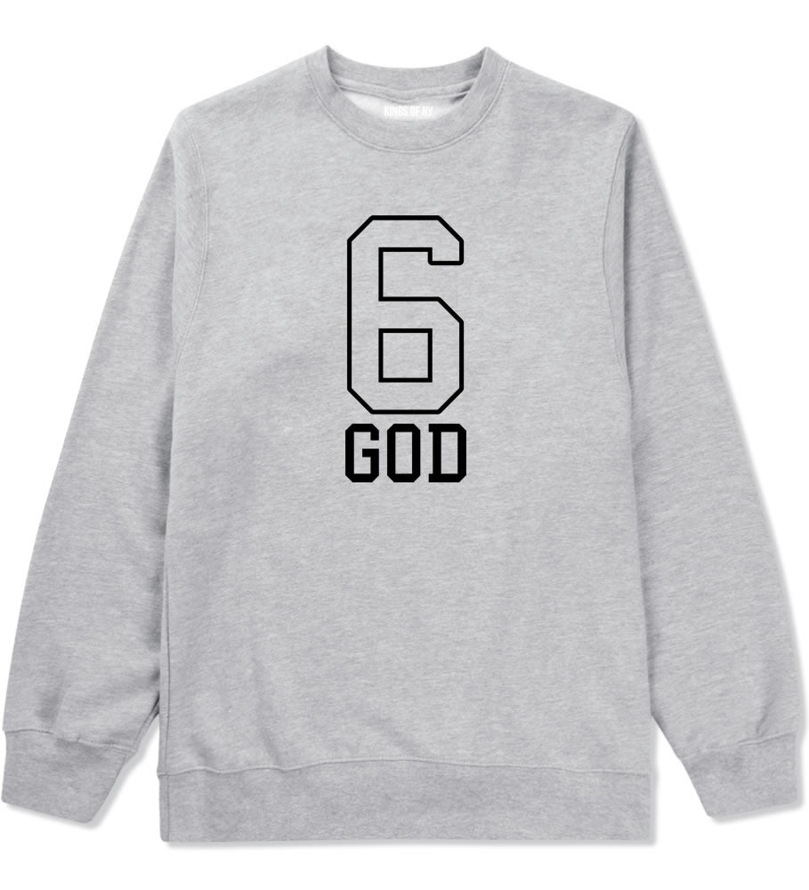 Six 6 God Crewneck Sweatshirt in Grey By Kings Of NY