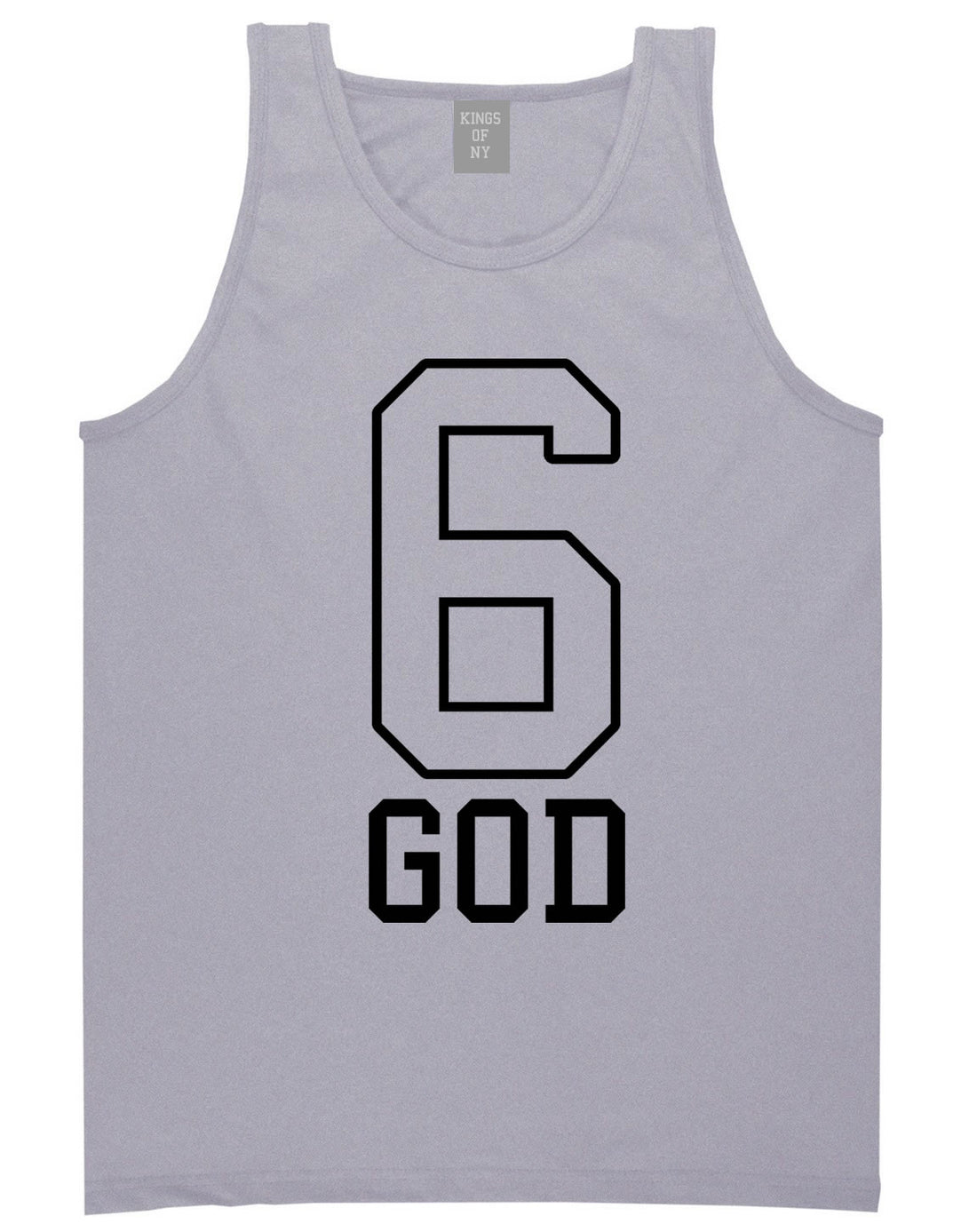 Six 6 God Tank Top in Grey By Kings Of NY