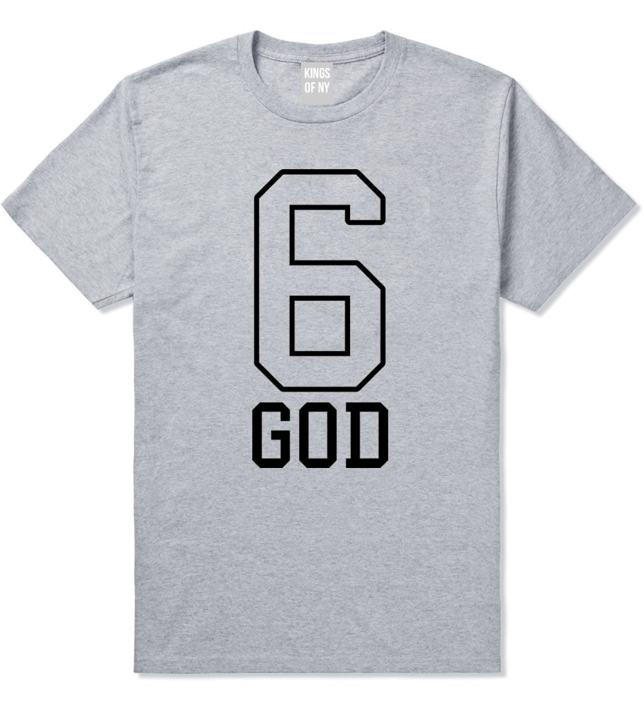 6 god t-shirt in grey