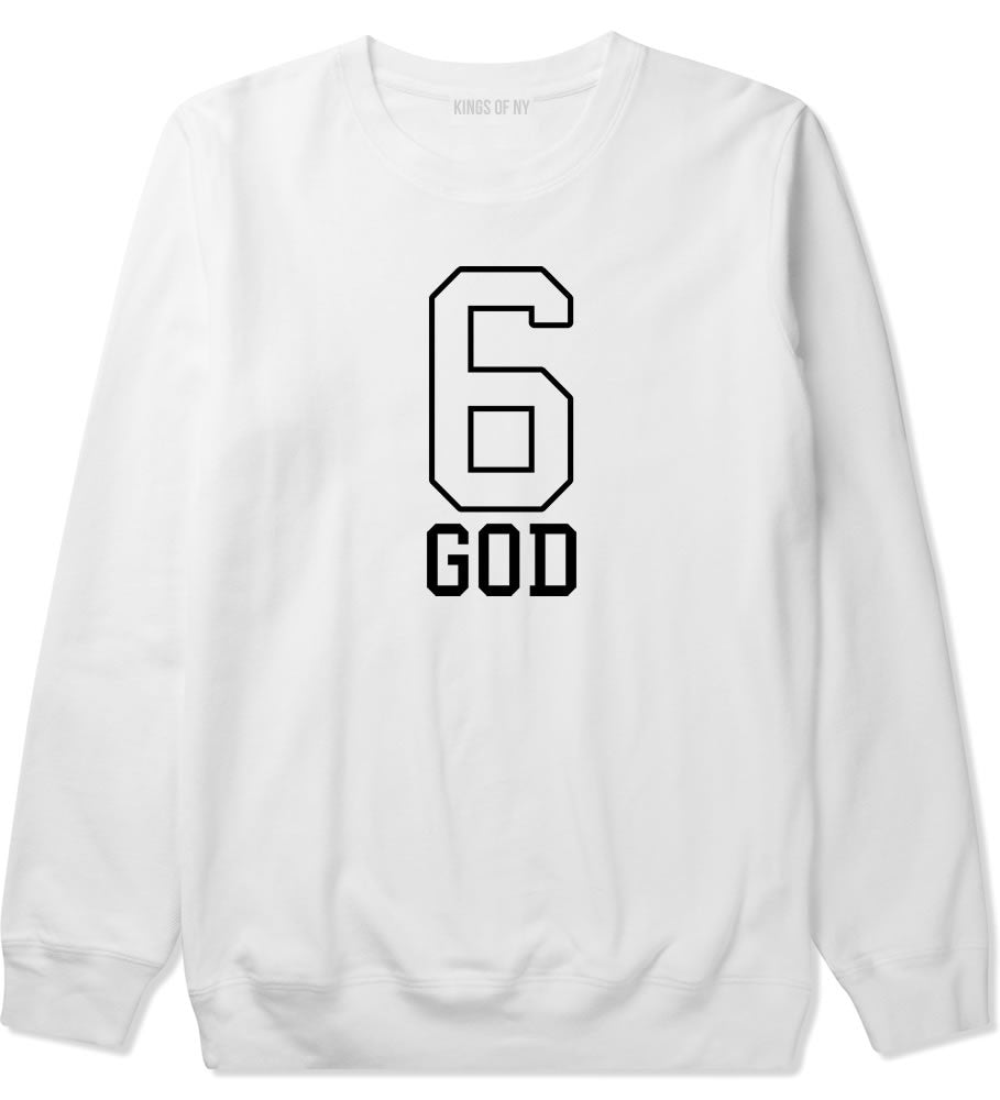 Six 6 God Crewneck Sweatshirt in White By Kings Of NY
