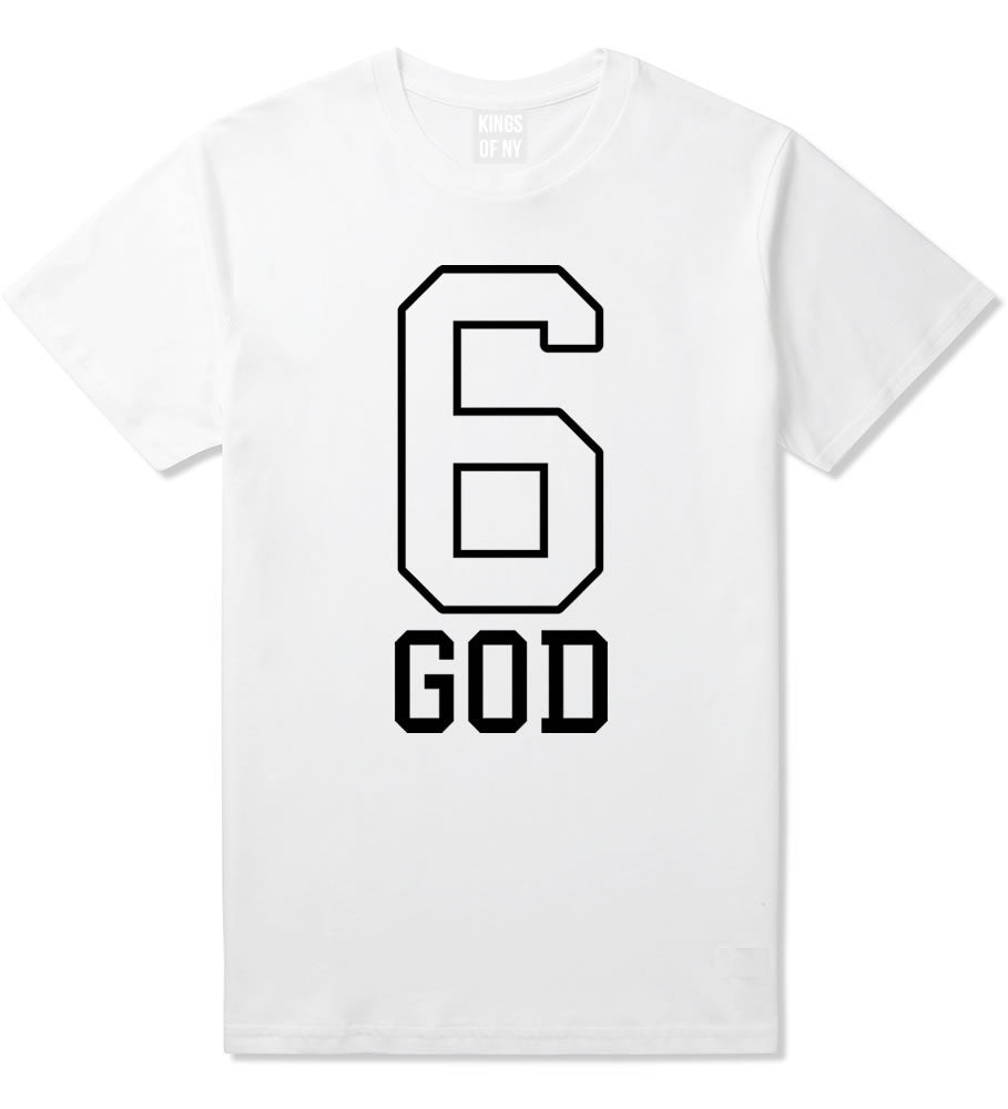 6 god t-shirt in white