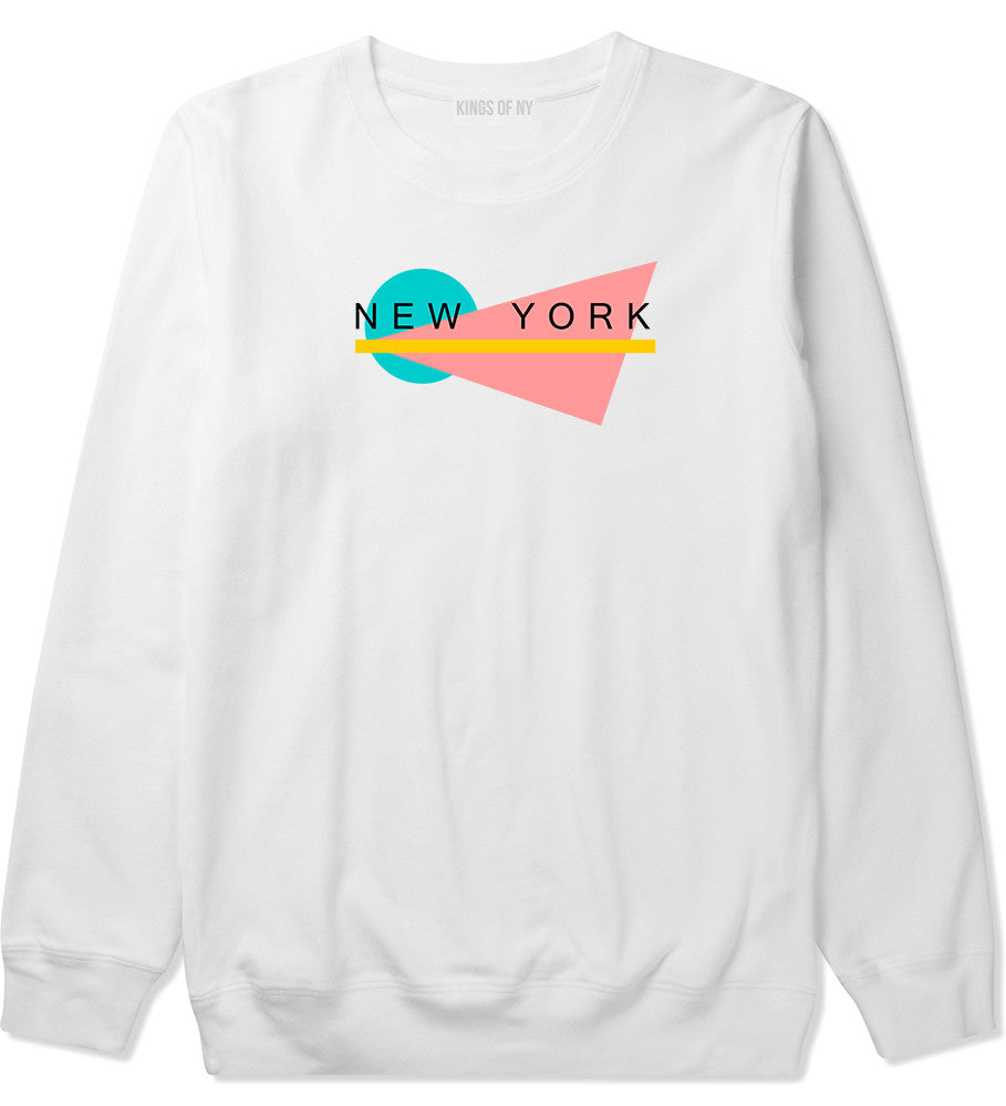 70s New York Spring Crewneck Sweatshirt in White