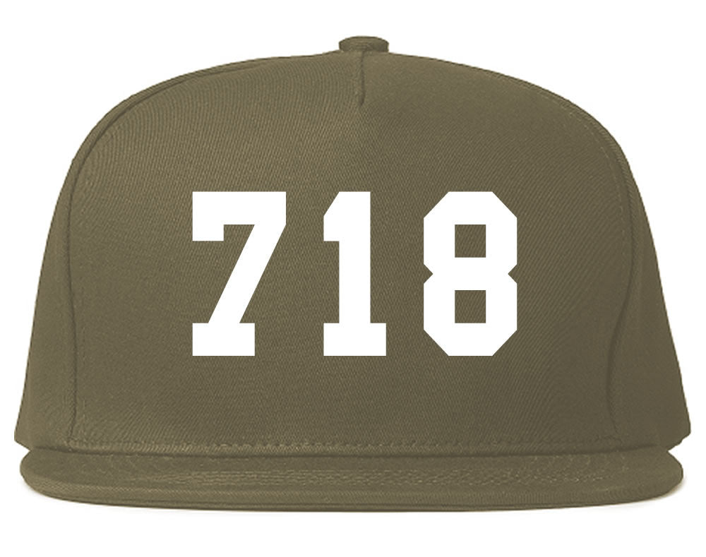 Grey 718 New York Area Code Snapback Hat By Kings Of NY
