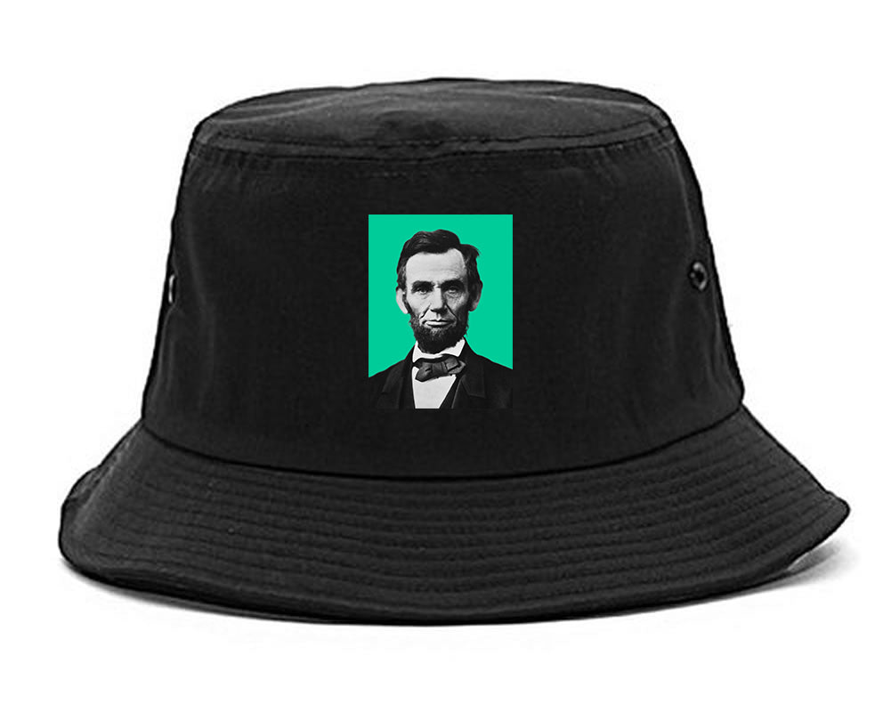 Abraham Lincoln Portrait Mens Bucket Hat Black