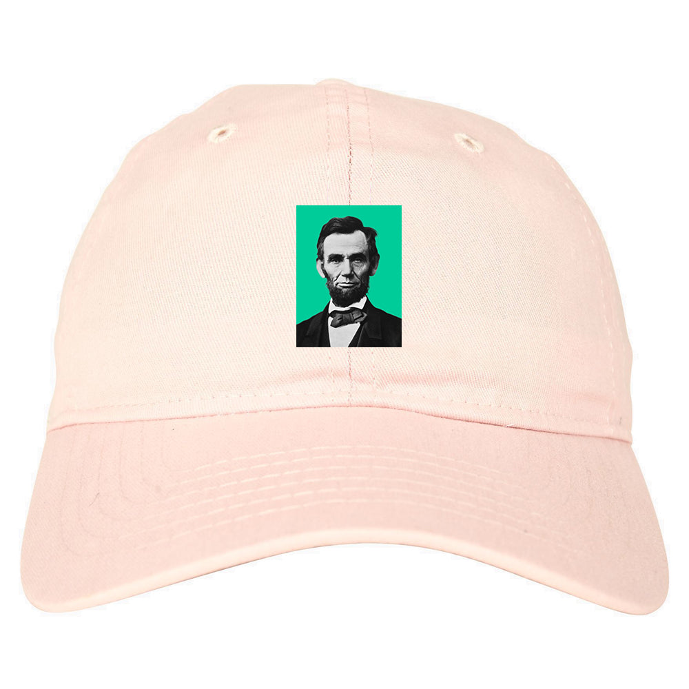 Abraham Lincoln Portrait Mens Dad Hat Pink