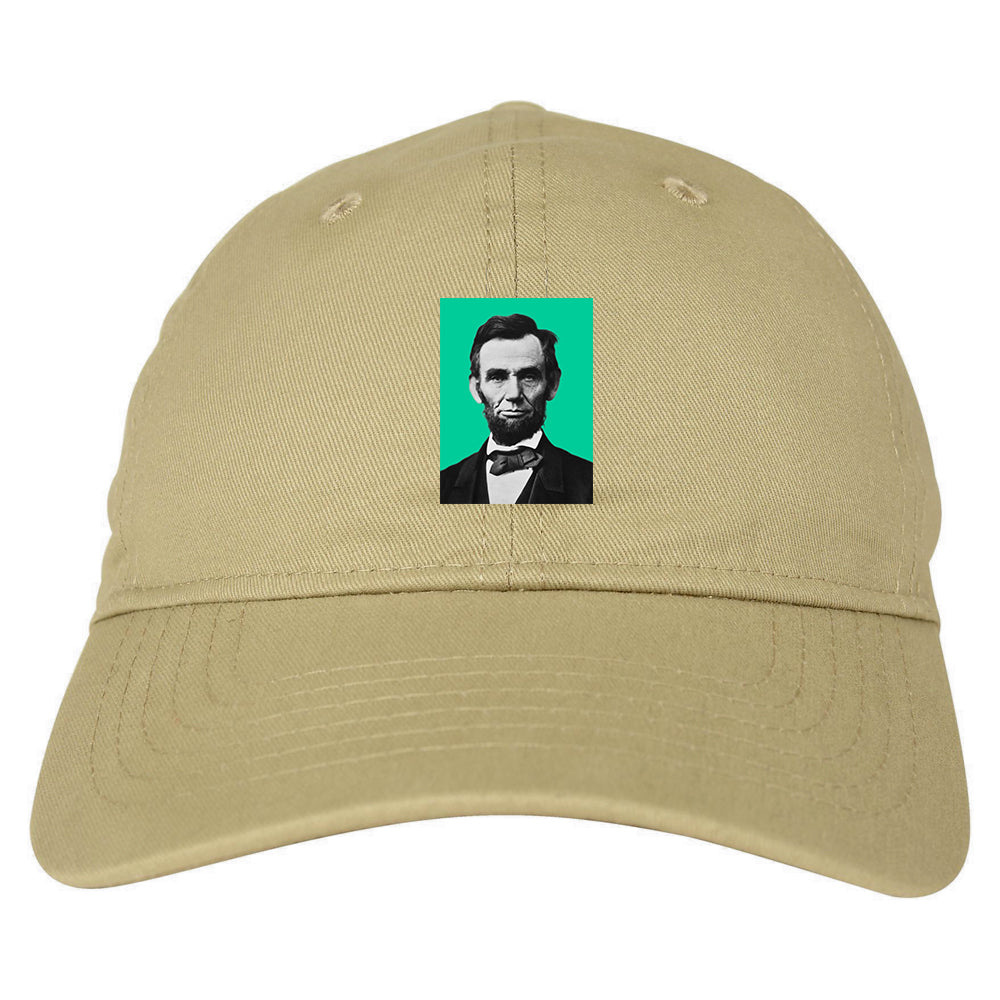 Abraham Lincoln Portrait Mens Dad Hat Tan