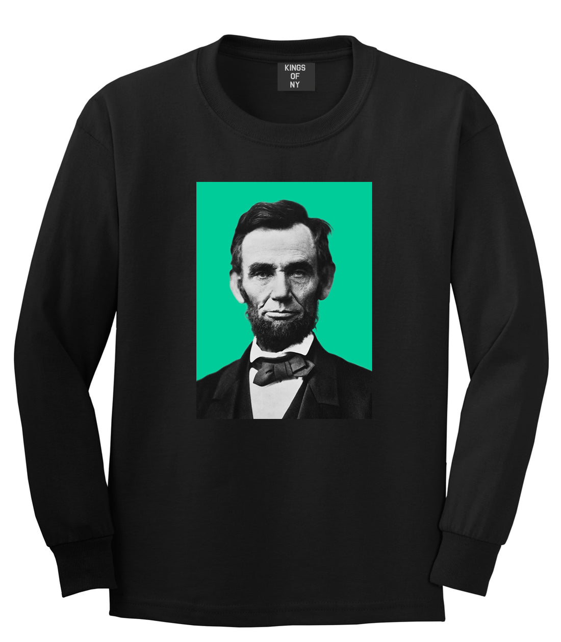 Abraham Lincoln Portrait Mens Long Sleeve T-Shirt Black