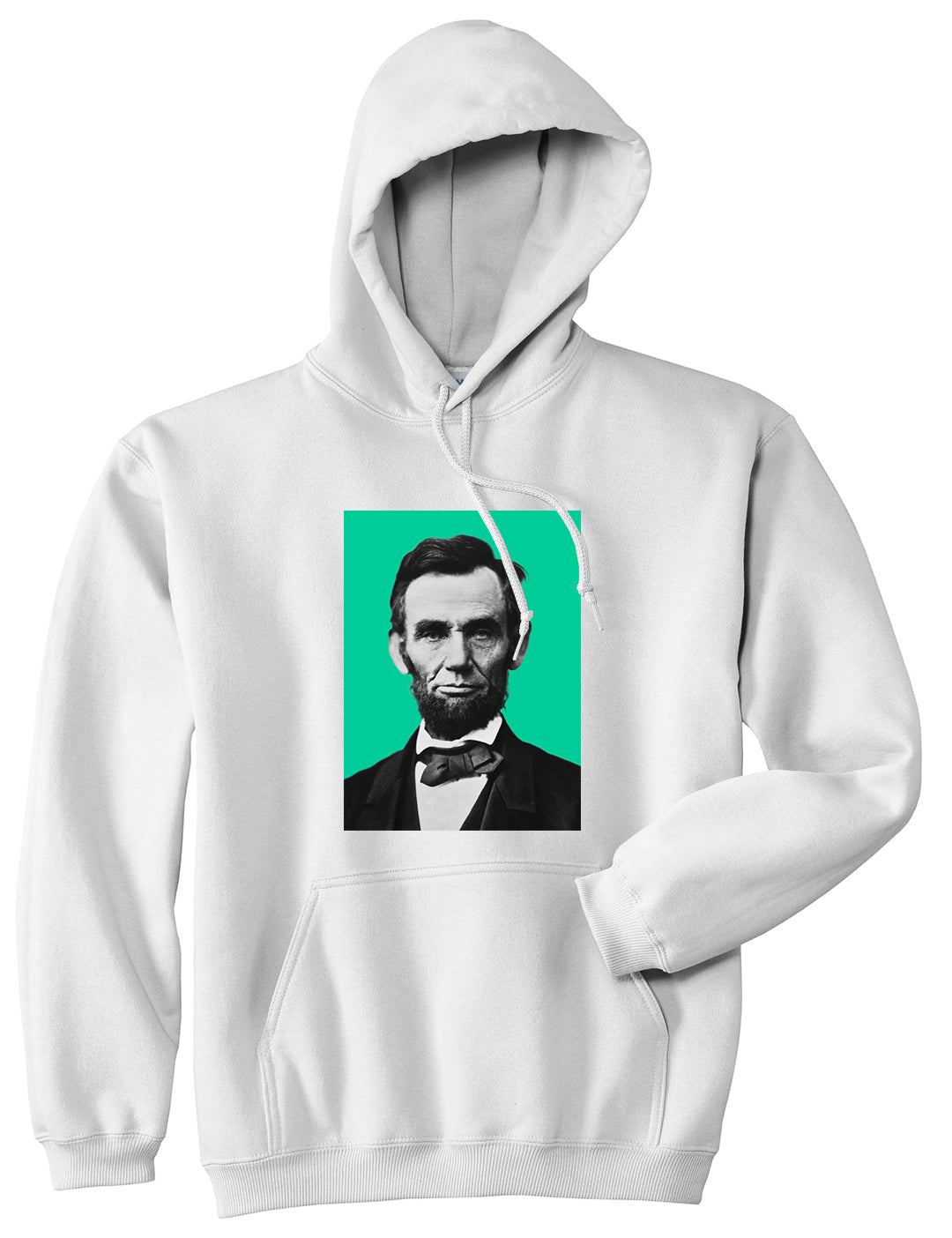 Abraham Lincoln Portrait Mens Pullover Hoodie White