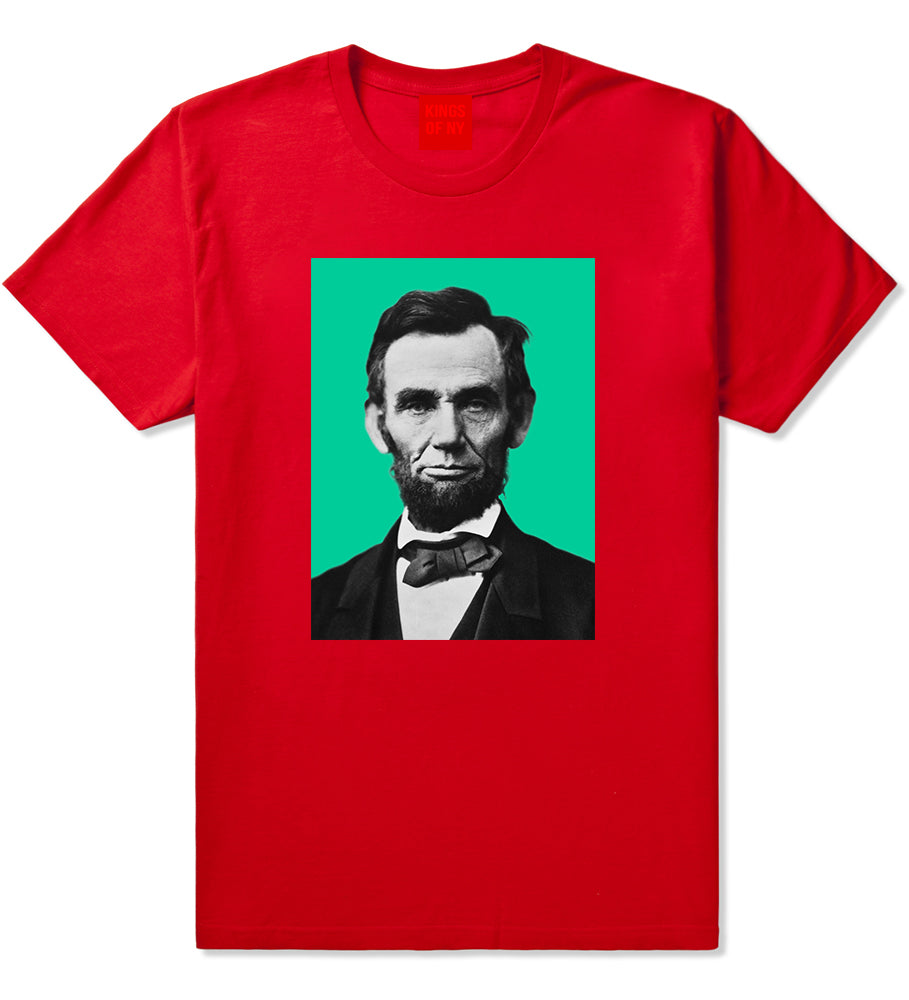 Abraham Lincoln Portrait Mens T-Shirt Red