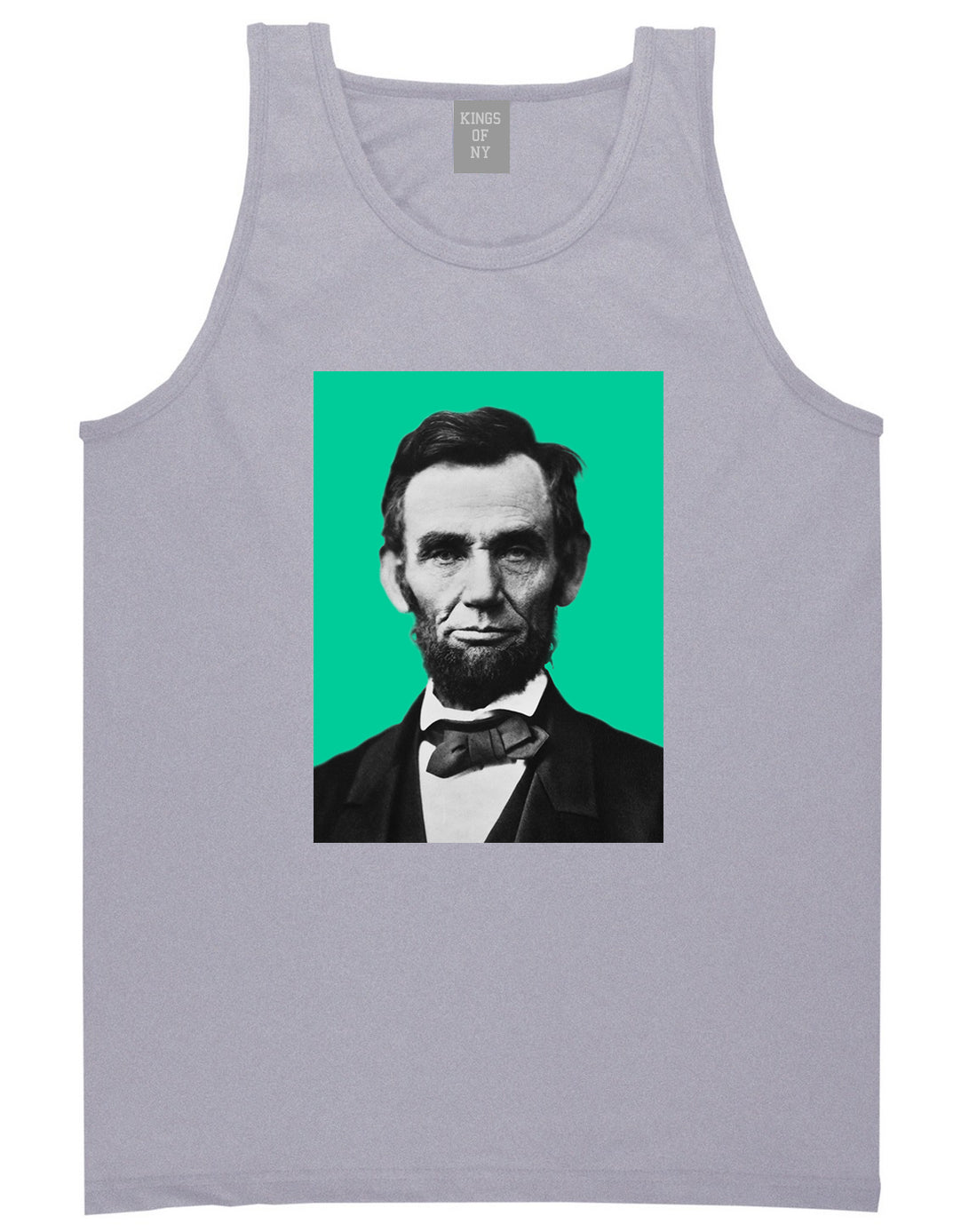 Abraham Lincoln Portrait Mens Tank Top T-Shirt Grey