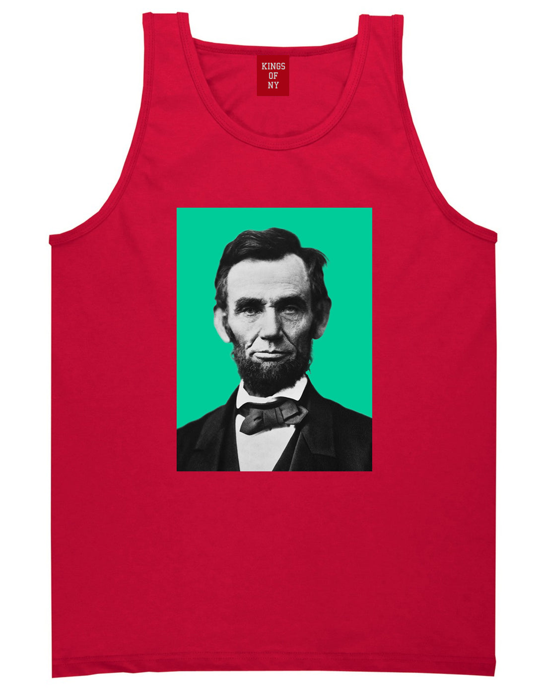 Abraham Lincoln Portrait Mens Tank Top T-Shirt Red
