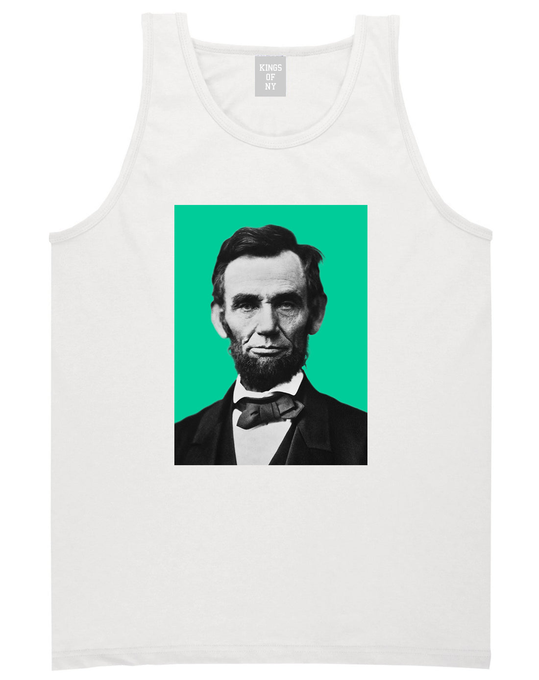 Abraham Lincoln Portrait Mens Tank Top T-Shirt White