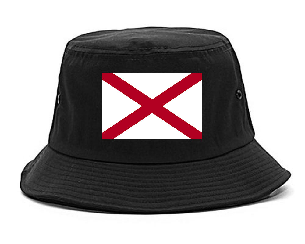 Alabama State Flag AL Chest Mens Bucket Hat Black
