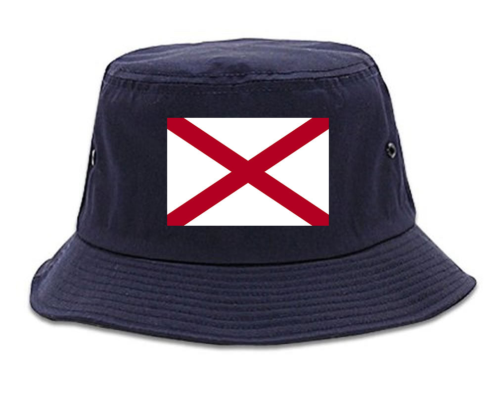 Alabama State Flag AL Chest Mens Bucket Hat Navy Blue