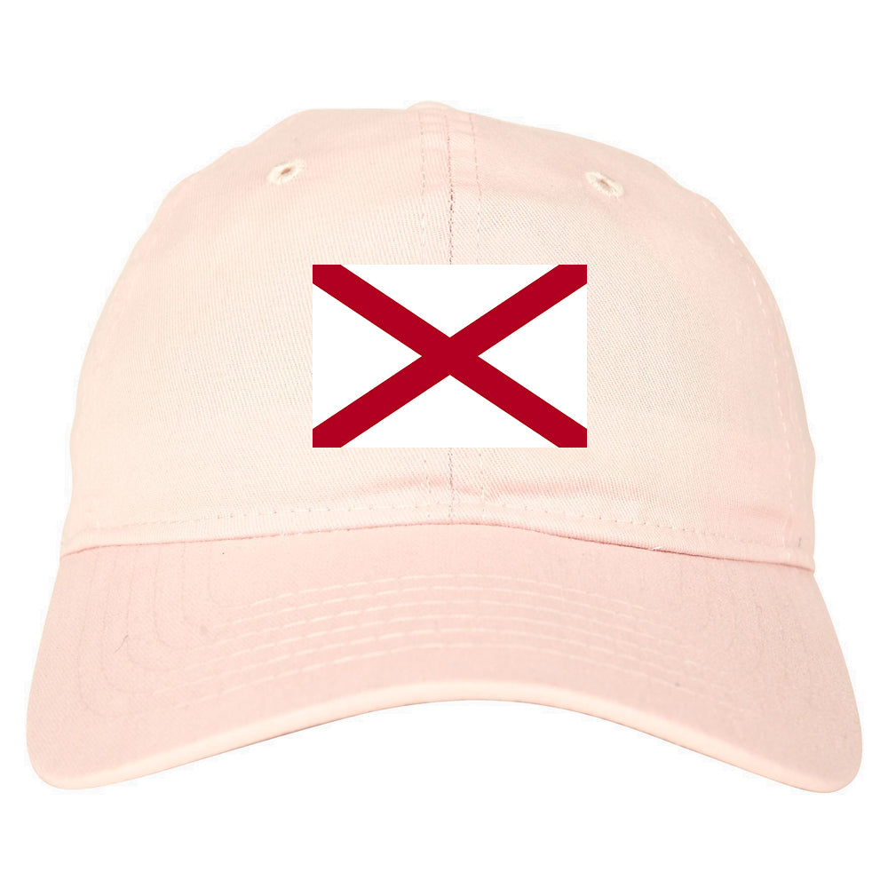 Alabama State Flag AL Chest Mens Dad Hat Pink