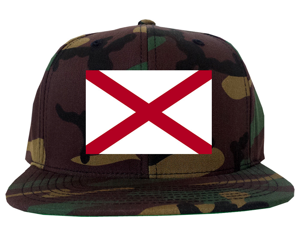 Alabama State Flag AL Chest Mens Snapback Hat Army Camo