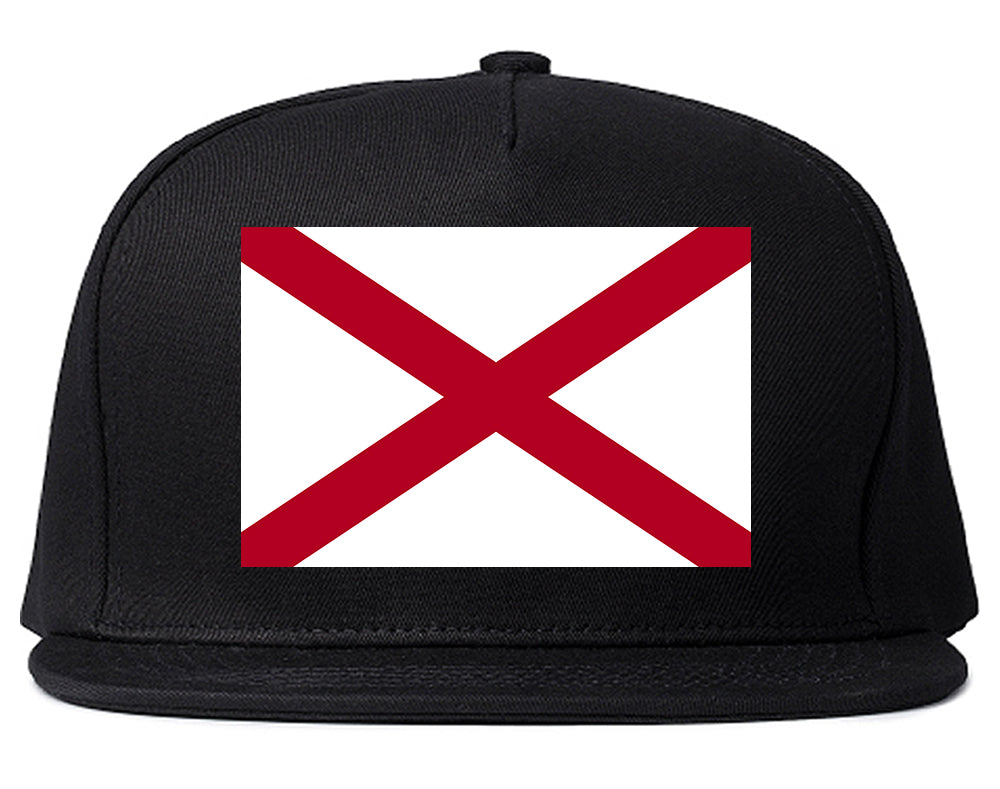 Alabama State Flag AL Chest Mens Snapback Hat Black