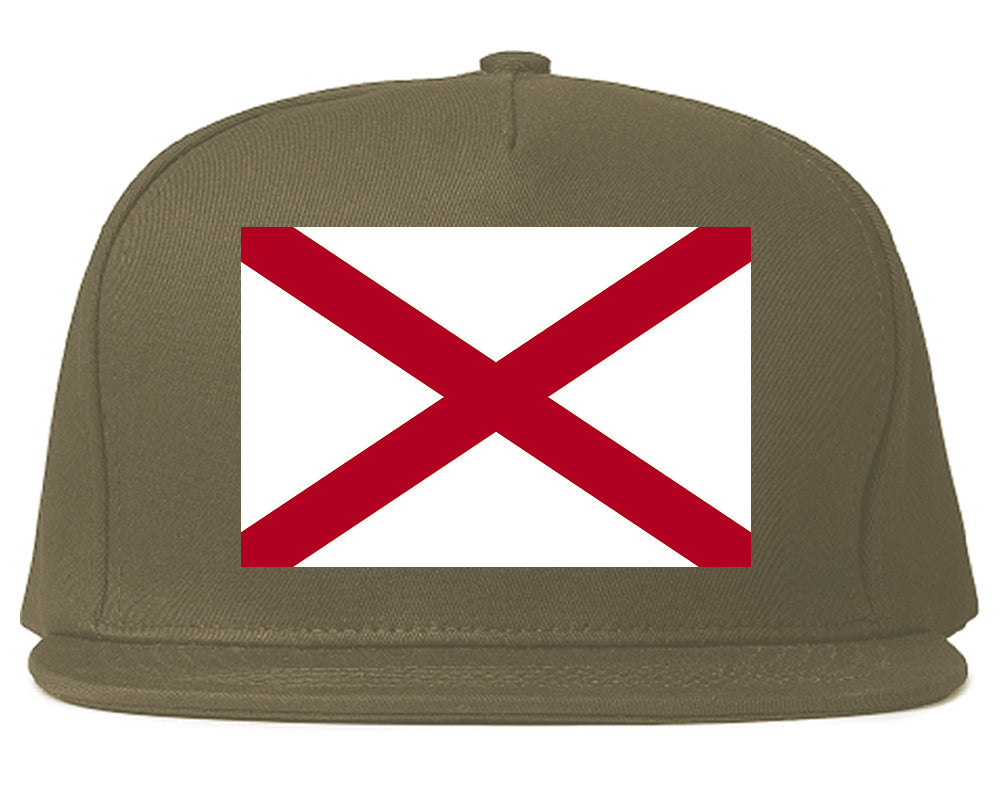 Alabama State Flag AL Chest Mens Snapback Hat Grey