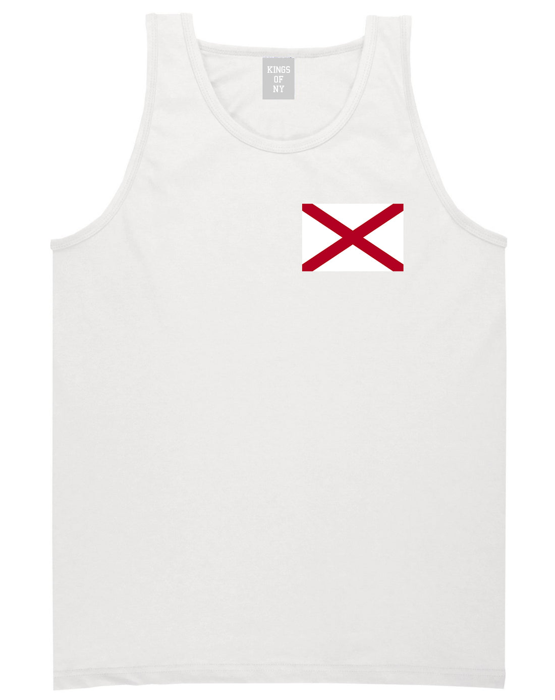 Alabama State Flag AL Chest Mens Tank Top T-Shirt White