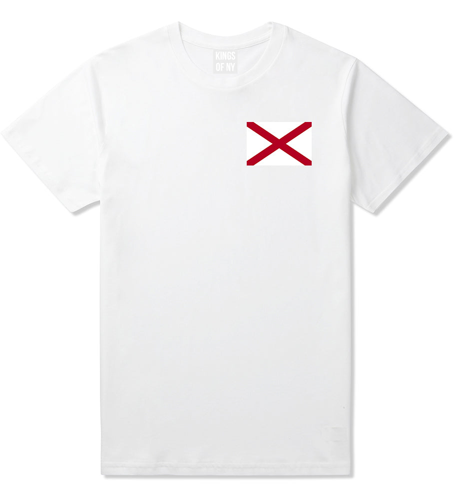 Alabama State Flag AL Chest Mens T-Shirt White