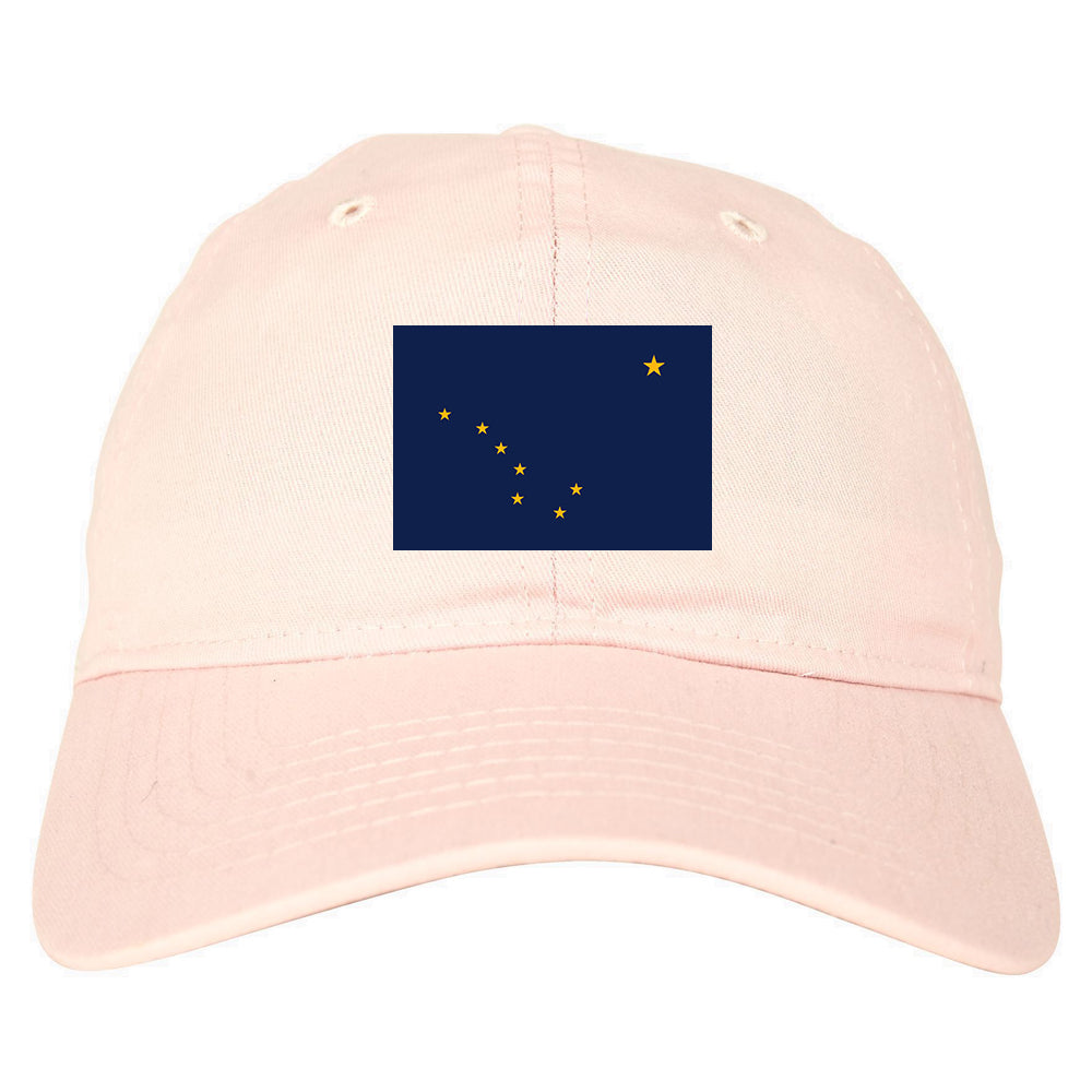 Alaska State Flag AK Chest Mens Dad Hat Pink