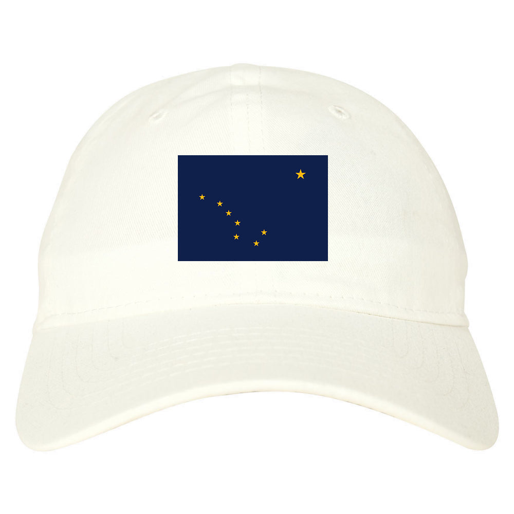 Alaska State Flag AK Chest Mens Dad Hat White