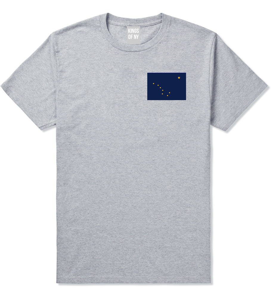 Alaska State Flag AK Chest Mens T-Shirt Grey