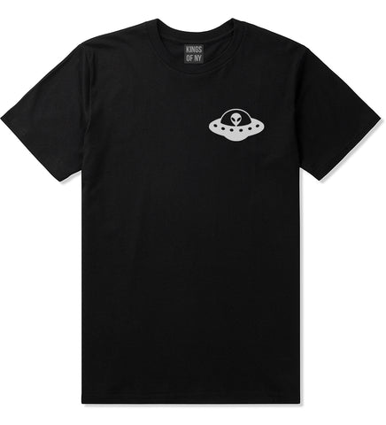 Alien_Spaceship_Chest Mens Black T-Shirt by Kings Of NY