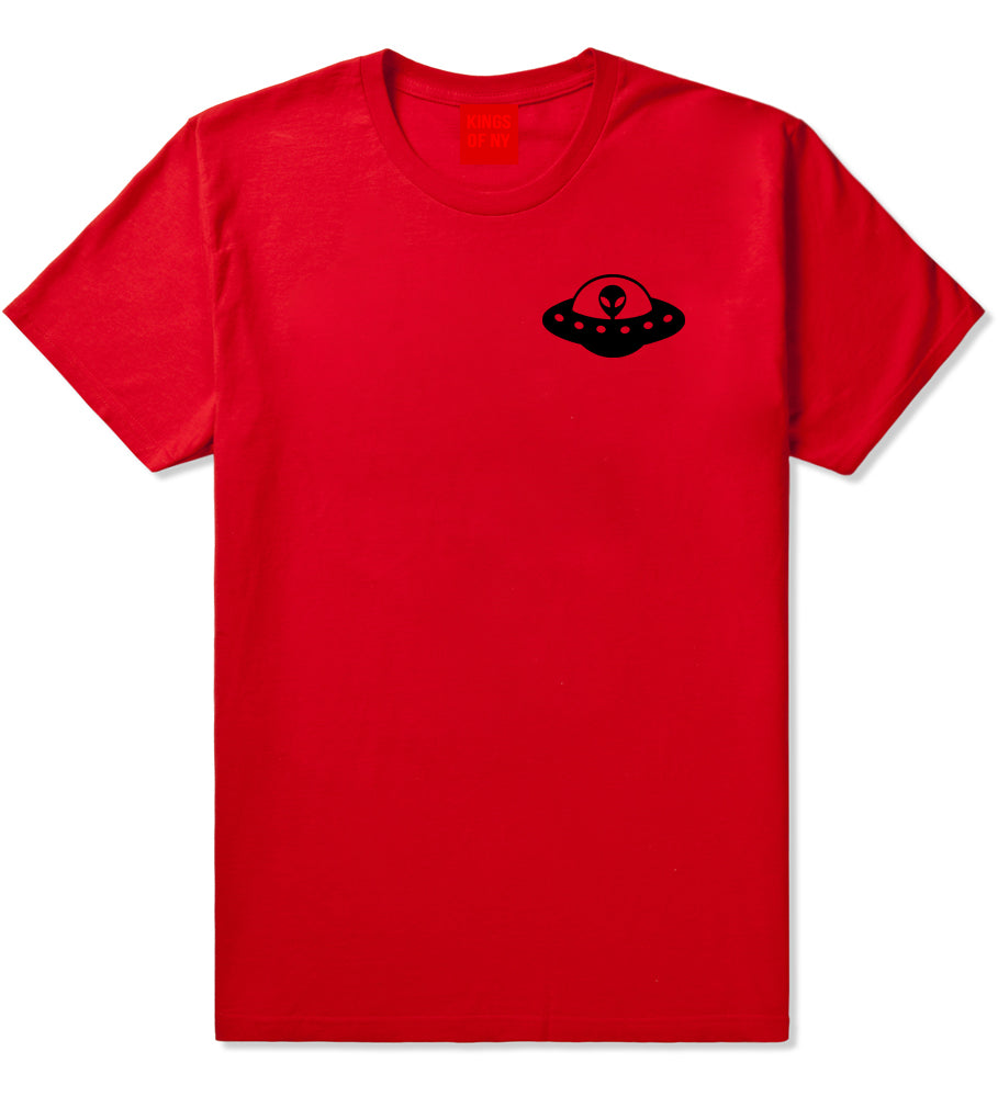 Alien_Spaceship_Chest Mens Red T-Shirt by Kings Of NY