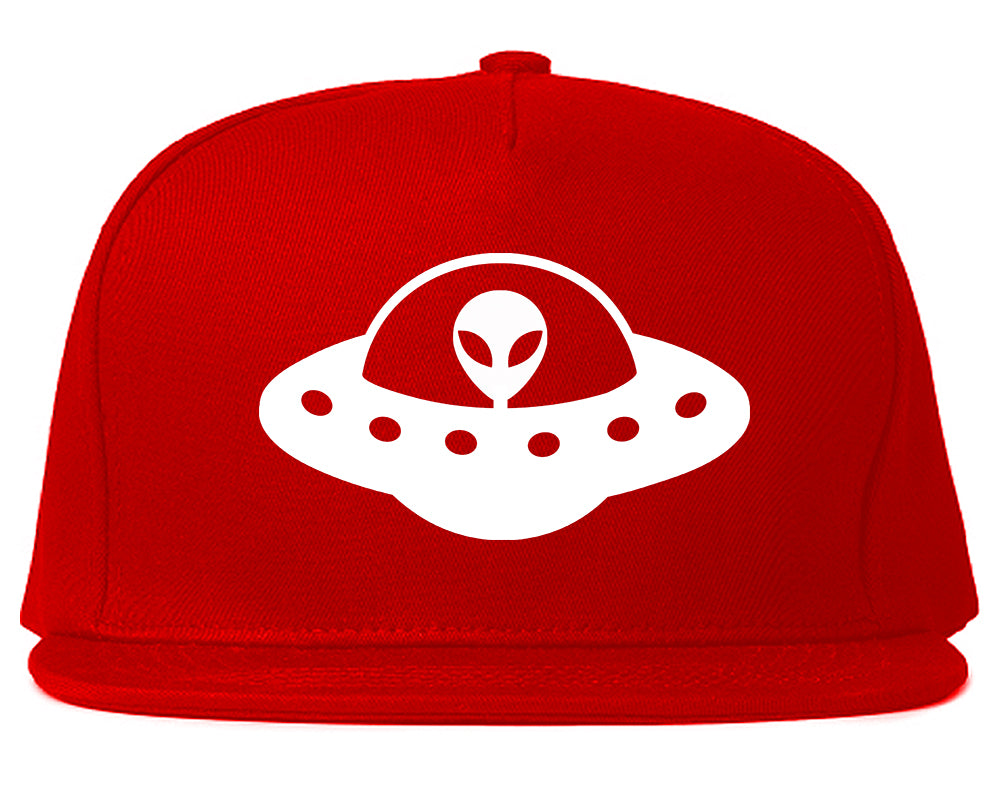 Alien_Spaceship_Chest Mens Red Snapback Hat by Kings Of NY