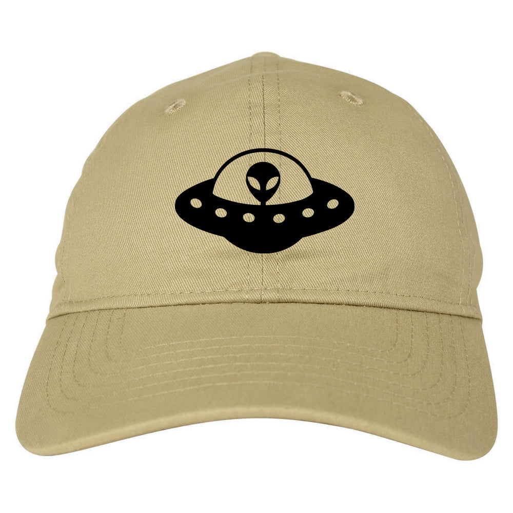 Alien_Spaceship_Chest Mens Tan Snapback Hat by Kings Of NY