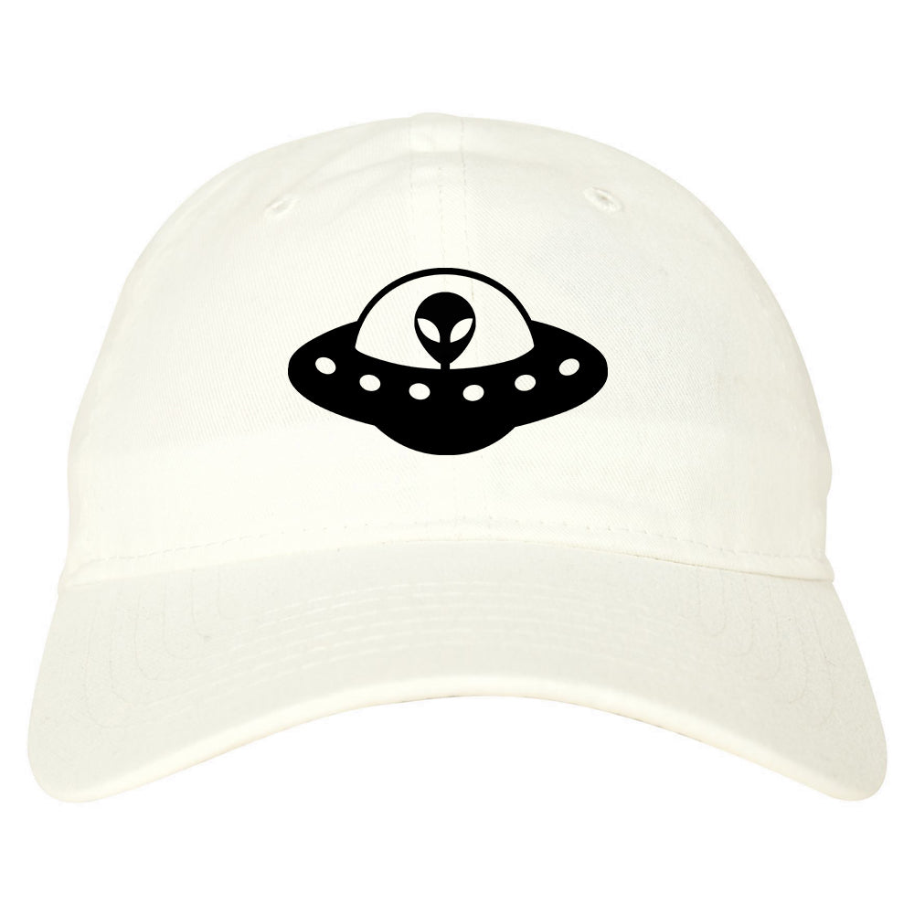 Alien_Spaceship_Chest Mens White Snapback Hat by Kings Of NY