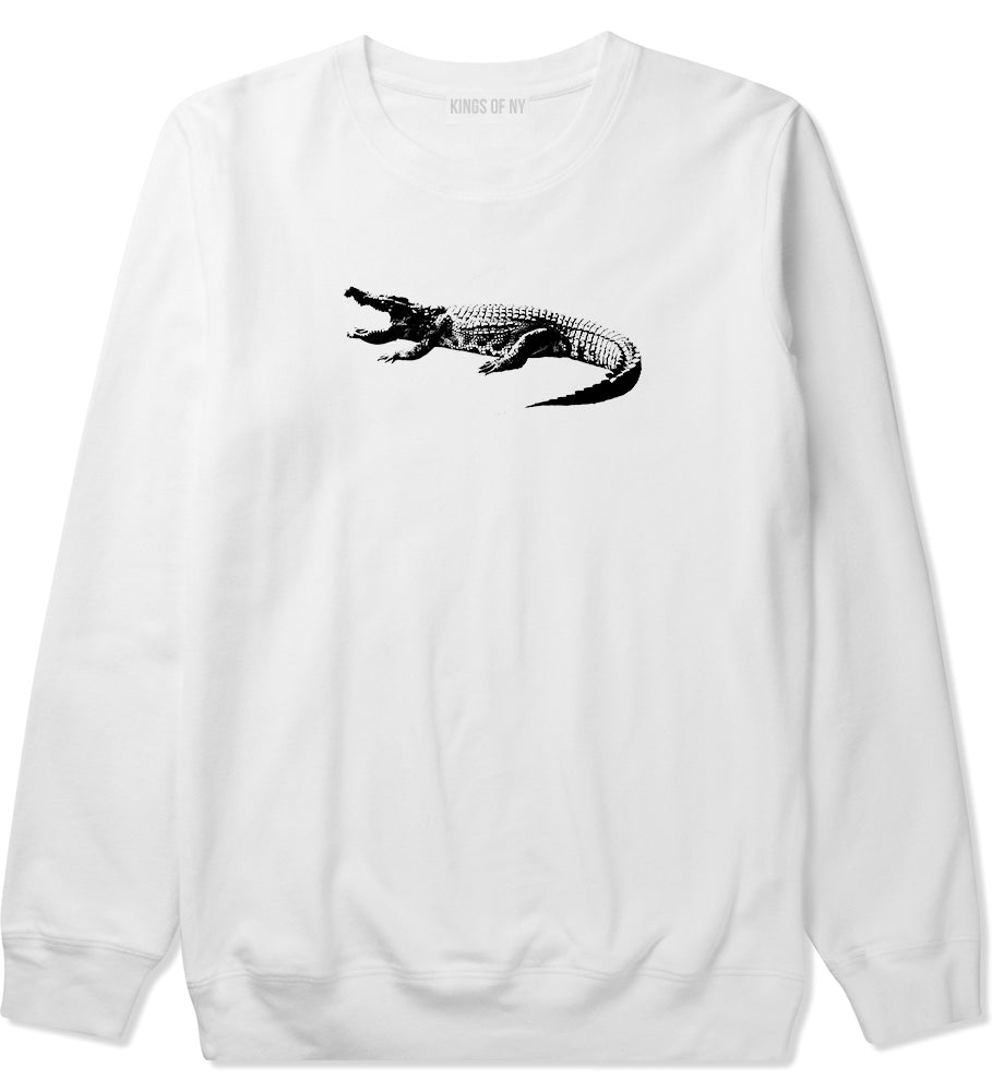 Alligator White Crewneck Sweatshirt by Kings Of NY